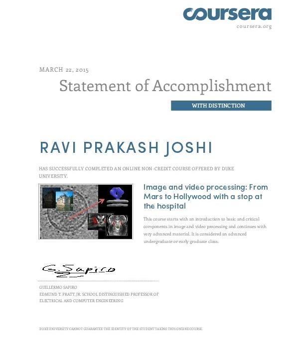 Picture of the certificate