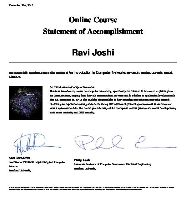 Picture of the certificate